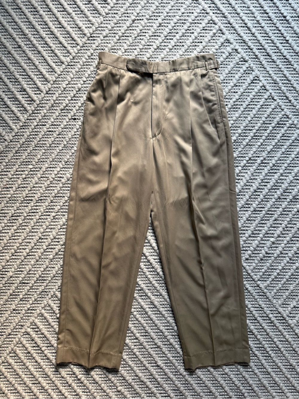 Vtg Polo Ralph Lauren Pleated Dress Trousers 30x28 Khaki Tan Made in USA 90s